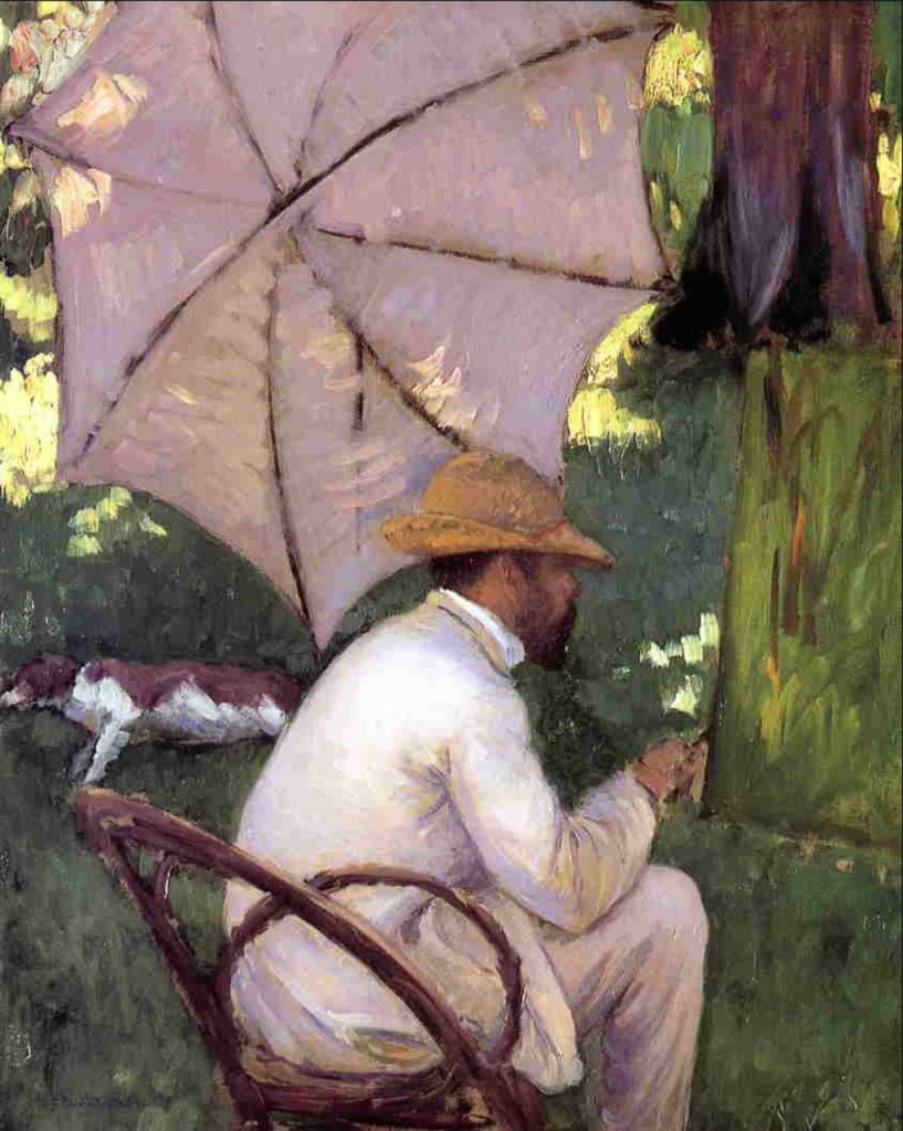 Peintre sous son parasol