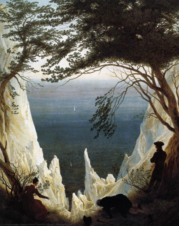 1818 - Falaises de craie sur Rügen