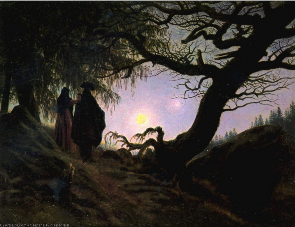 1824 - Homme et Femme Contempleant la Lune