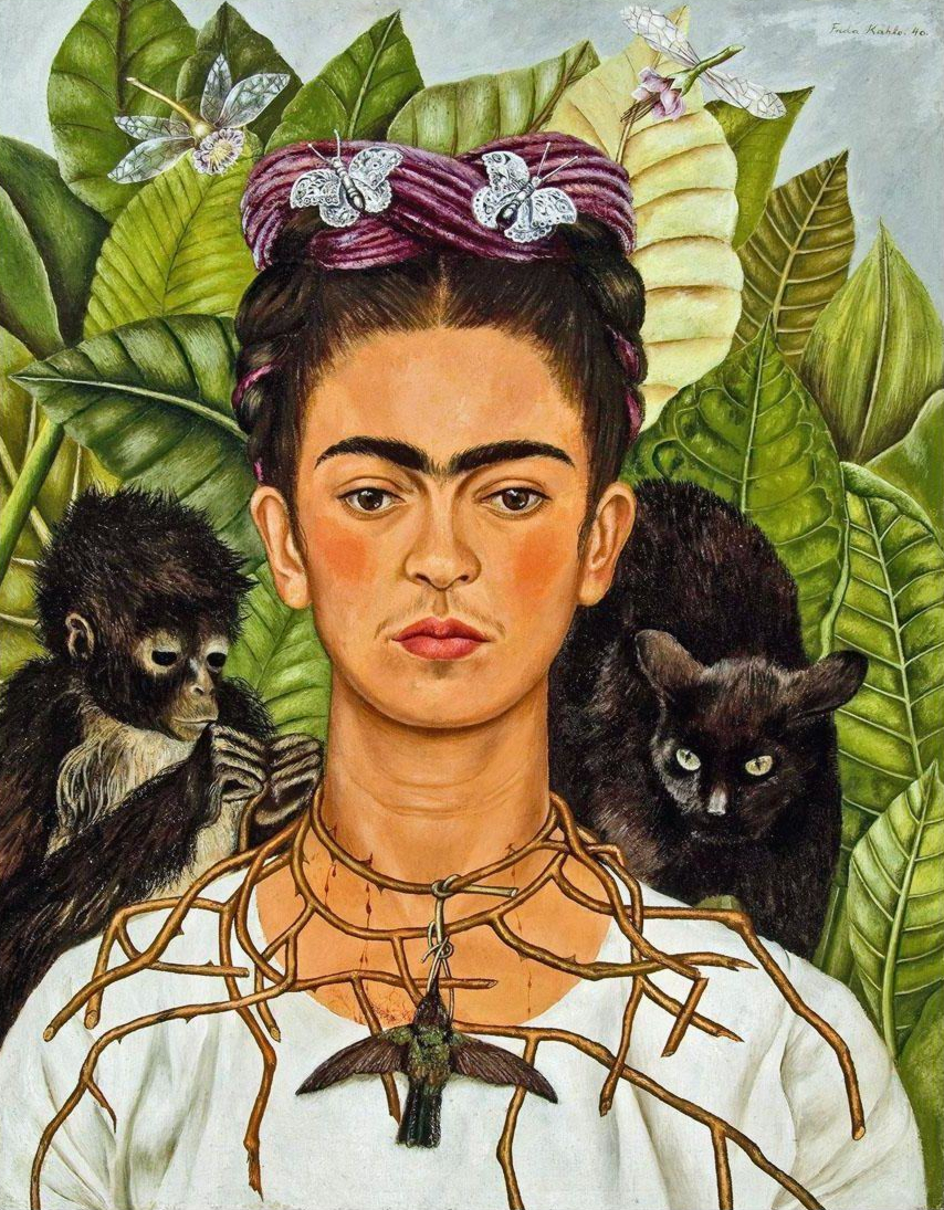 1940 - Autoportrait avec Collier de Thorns et Colibri